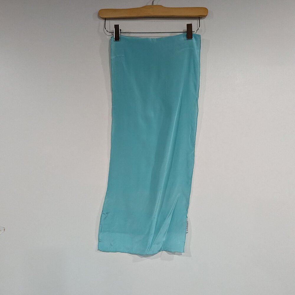 Vera Neumann 100% Silk Scarf Turquoise VINTAGE